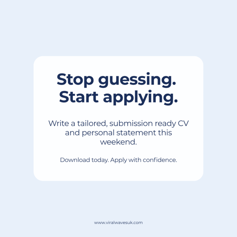 Write a tailored submission ready CV and personal statement with this printable kit for UK job seekers