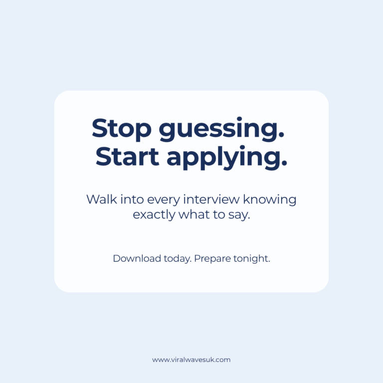 Walk into every interview prepared and confident with the Interview Prep Workbook printable PDF UK