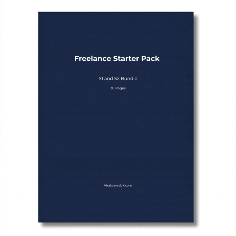 Freelance Starter Pack printable PDF UK, S1 and S2 bundle for beginners starting from zero