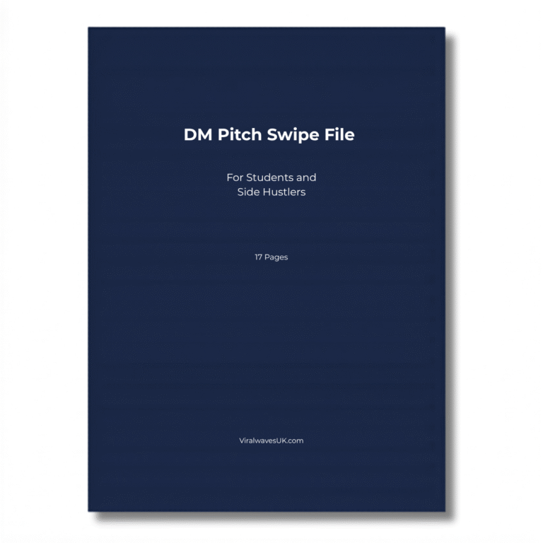 DM Pitch Swipe File printable PDF, DM pitch template for freelancers UK
