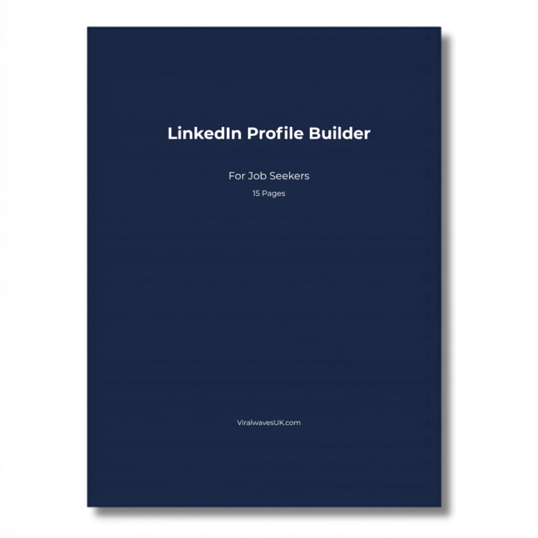 LinkedIn Profile Builder printable workbook, LinkedIn profile tips for job seekers UK