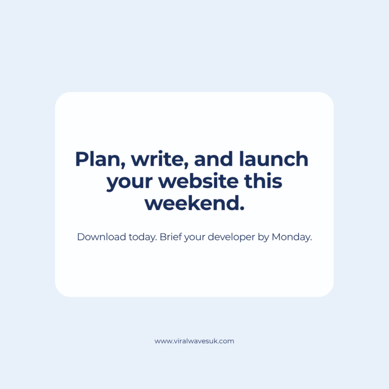 Fill in your complete website content brief this weekend with the Website Launch Kit