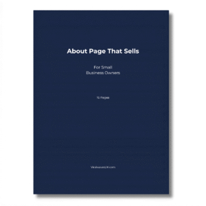 About Page That Sells printable workbook, business about page template for freelancers UK