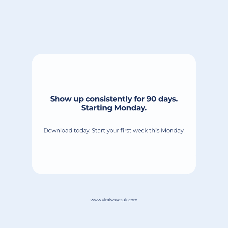 Show up consistently on social media for 90 days with the Small Business Content Planner UK
