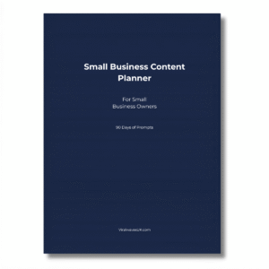 Small Business Content Planner printable PDF UK, 90 day social media planning workbook
