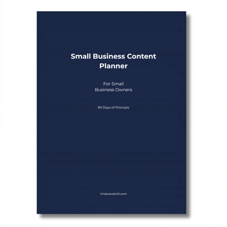 Small Business Content Planner printable PDF UK, 90 day social media planning workbook