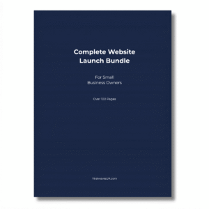 Complete Website Launch Bundle for small business UK, three printable PDF workbooks