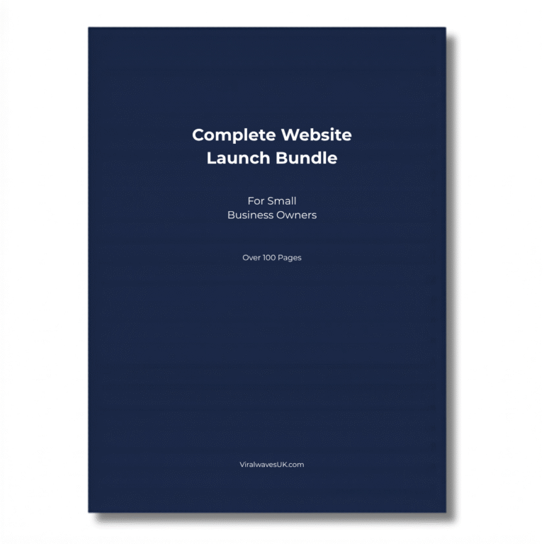 Complete Website Launch Bundle for small business UK, three printable PDF workbooks
