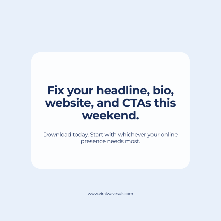 Fix your headline, bio, website and calls to action in one weekend with the Online Presence Starter Kit